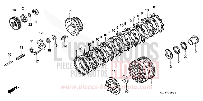 CLUTCH for Pan-European ABS MUTE BLACK METALLIC (NH359) from 1997